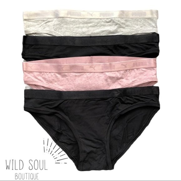 NEW PUMA 4 Pack Cotton Stretch Bikini Panties - Picture 5 of 5